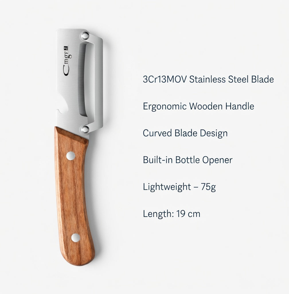 Stainless Steel Peeler with Wooden Handle | Smooth & Durable