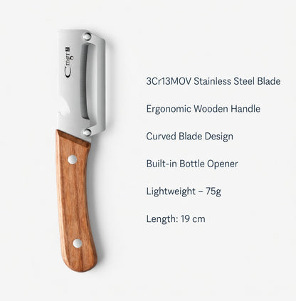 Stainless Steel Peeler with Wooden Handle | Smooth & Durable